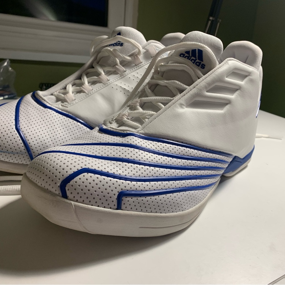 TMAC 2 Restomod Adidas White & Blue Basketball Shoes